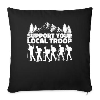 Soutien scout - Housse de coussin décorative 45 x 45 cm - noir - Devant