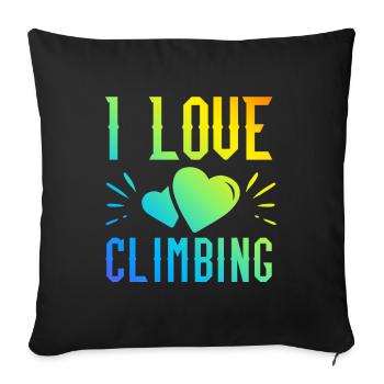 I love climbing - Sofa pillowcase 17,3'' x 17,3'' (45 x 45 cm) - black - Front