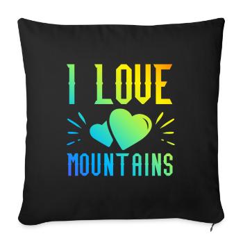 I love mountains - Sofa pillowcase 17,3'' x 17,3'' (45 x 45 cm) - black - Front