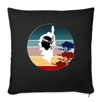 Corsica Insel mit Bäumen Landkarte Korsika Pirat - Sofakissenbezug 45 x 45 cm - Schwarz - Vorne