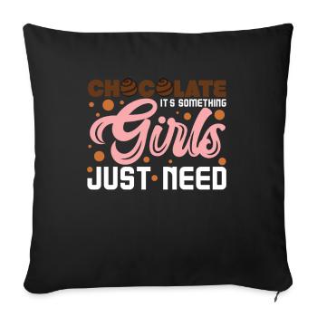 Chocolate Girl Girl - Sofa pillowcase 17,3'' x 17,3'' (45 x 45 cm) - black - Front