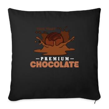 This premium chocolate - Sofa pillowcase 17,3'' x 17,3'' (45 x 45 cm) - black - Front