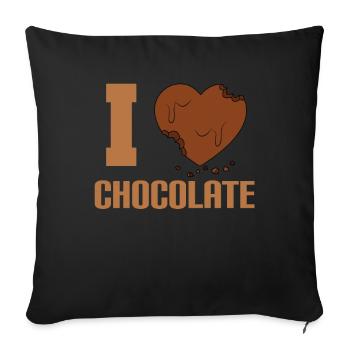 I love chocolate - Sofa pillowcase 17,3'' x 17,3'' (45 x 45 cm) - black - Front