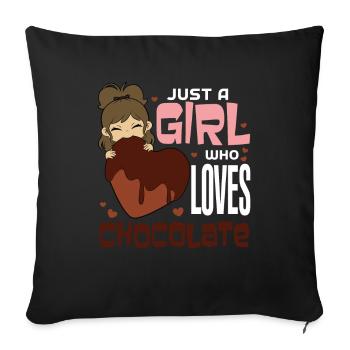 Chocolate loves - Sofa pillowcase 17,3'' x 17,3'' (45 x 45 cm) - black - Front