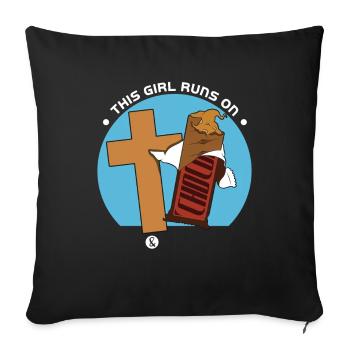 Jesus and Chocolate - Sofa pillowcase 17,3'' x 17,3'' (45 x 45 cm) - black - Front