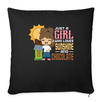 Chocolate Love - Sofa pillowcase 17,3'' x 17,3'' (45 x 45 cm) - black - Front