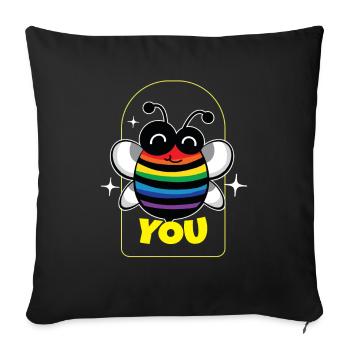 You bees beekeeper honey lqbtq - Sofa pillowcase 17,3'' x 17,3'' (45 x 45 cm) - black - Front