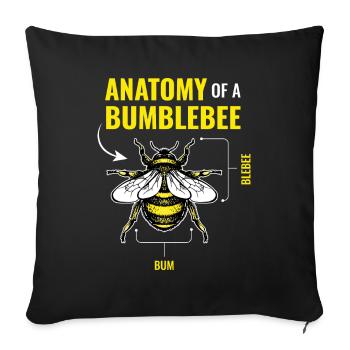 Antatomy Of A Bumblebee Bumblebee Bees - Sofa pillowcase 17,3'' x 17,3'' (45 x 45 cm) - black - Front