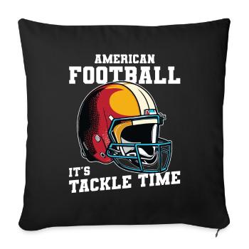 Casque de football américain - Housse de coussin décorative 45 x 45 cm - noir - Devant