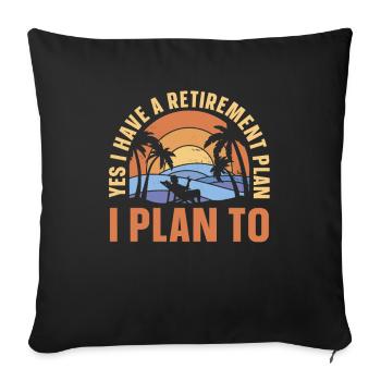 Pensioner pension funny - Sofa pillowcase 17,3'' x 17,3'' (45 x 45 cm) - black - Front