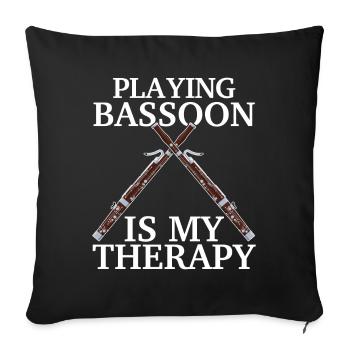 Bassoonist - Sofa pillowcase 17,3'' x 17,3'' (45 x 45 cm) - black - Front