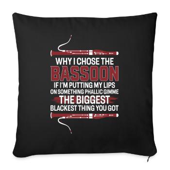 Bassoonist - Sofa pillowcase 17,3'' x 17,3'' (45 x 45 cm) - black - Front