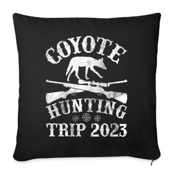 Kojote Jäger Yote - Sofakissenbezug 45 x 45 cm - Schwarz - Vorne