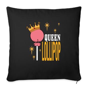 Cadeau de bonbons Lollipop - Housse de coussin décorative 45 x 45 cm - noir - Devant