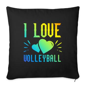 I love volleyball - Sofa pillowcase 17,3'' x 17,3'' (45 x 45 cm) - black - Front