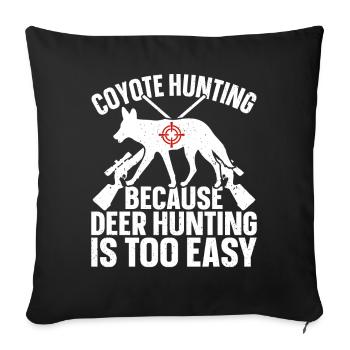 Kojote Jäger Yote - Sofakissenbezug 45 x 45 cm - Schwarz - Vorne