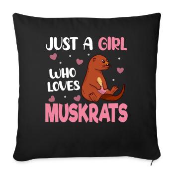 Retro muskrat - Sofa pillowcase 17,3'' x 17,3'' (45 x 45 cm) - black - Front