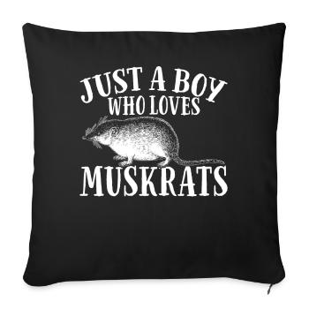 Retro muskrat - Sofa pillowcase 17,3'' x 17,3'' (45 x 45 cm) - black - Front