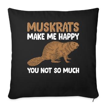 Rat musqué rétro - Housse de coussin décorative 45 x 45 cm - noir - Devant