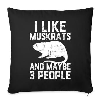 Retro muskrat - Sofa pillowcase 17,3'' x 17,3'' (45 x 45 cm) - black - Front