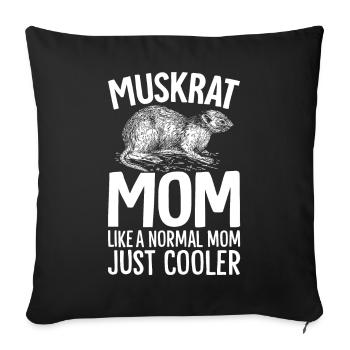 Rat musqué rétro - Housse de coussin décorative 45 x 45 cm - noir - Devant