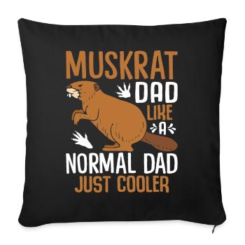 Retro muskrat - Sofa pillowcase 17,3'' x 17,3'' (45 x 45 cm) - black - Front
