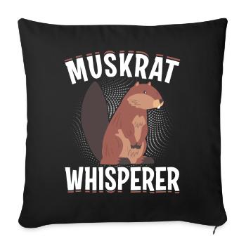 Rat musqué rétro - Housse de coussin décorative 45 x 45 cm - noir - Devant