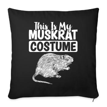 Retro muskrat - Sofa pillowcase 17,3'' x 17,3'' (45 x 45 cm) - black - Front