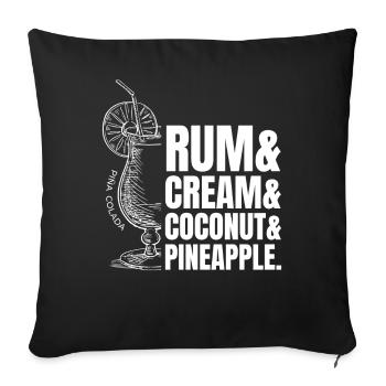 Pina Colada Rezept Cocktail Alkohol - Sofakissenbezug 45 x 45 cm - Schwarz - Vorne