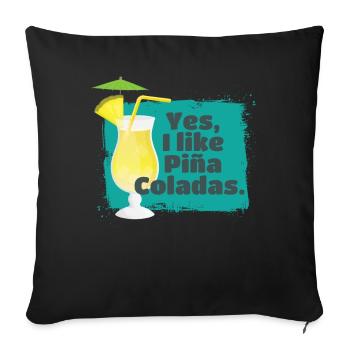 J’aime Pina Coladas Cocktail Alcool - Housse de coussin décorative 45 x 45 cm - noir - Devant