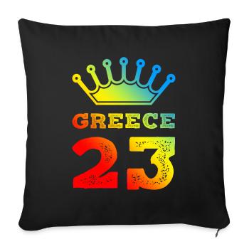 Greece 23 Jersey 2023 - Sofa pillowcase 17,3'' x 17,3'' (45 x 45 cm) - black - Front