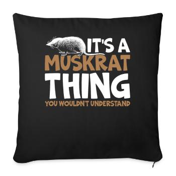 Rat musqué rétro - Housse de coussin décorative 45 x 45 cm - noir - Devant