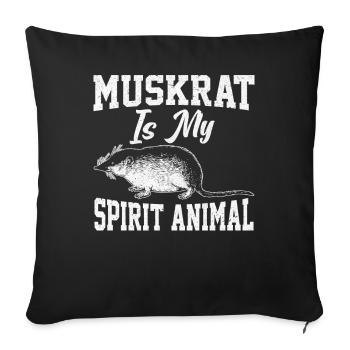 Rat musqué rétro - Housse de coussin décorative 45 x 45 cm - noir - Devant