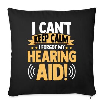 Deaf Pride ASL - Sofa pillowcase 17,3'' x 17,3'' (45 x 45 cm) - black - Front