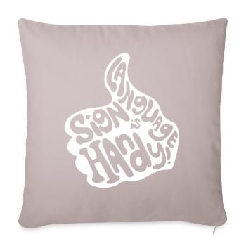 Langue des signes de la fierté sourde - Housse de coussin décorative 45 x 45 cm - taupe clair - Devant
