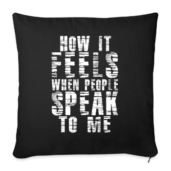 Fierté sourde en ASL Langue des signes - Housse de coussin décorative 45 x 45 cm - noir - Devant