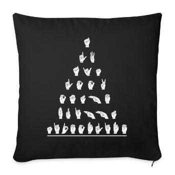 Deaf Pride Awareness ASL - Sofa pillowcase 17,3'' x 17,3'' (45 x 45 cm) - black - Front