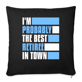 Pensioners pension best - Sofa pillowcase 17,3'' x 17,3'' (45 x 45 cm) - black - Front