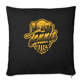 Logo du joueur de padel de padel de tennis - Housse de coussin décorative 45 x 45 cm - noir - Devant