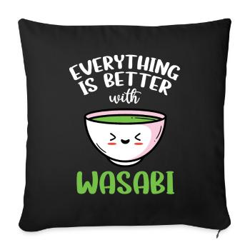 Wasabi - Housse de coussin décorative 45 x 45 cm - noir - Devant