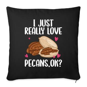 Cadeau de noix de pécan - Housse de coussin décorative 45 x 45 cm - noir - Devant
