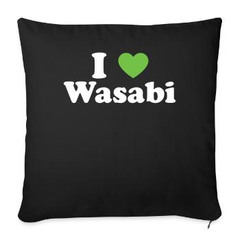 Wasabi - Housse de coussin décorative 45 x 45 cm - noir - Devant