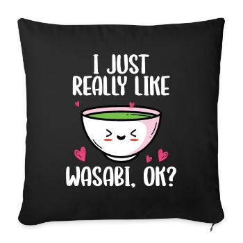 Wasabi - Housse de coussin décorative 45 x 45 cm - noir - Devant