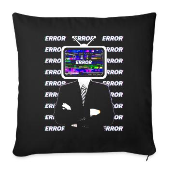Esthétique bizarre Trouble de la tête TV - Housse de coussin décorative 45 x 45 cm - noir - Devant