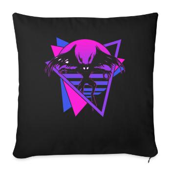 Mothman Crypto Cryptozoology Retro - Sofa pillowcase 17,3'' x 17,3'' (45 x 45 cm) - black - Front