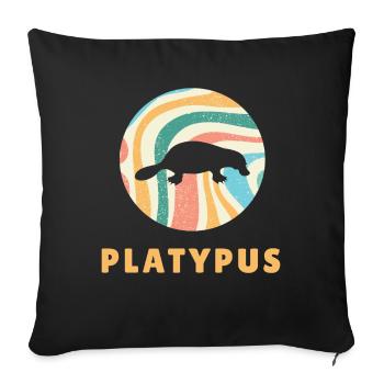 Schnabeltier Platypus - Sofa pillowcase 17,3'' x 17,3'' (45 x 45 cm) - black - Front