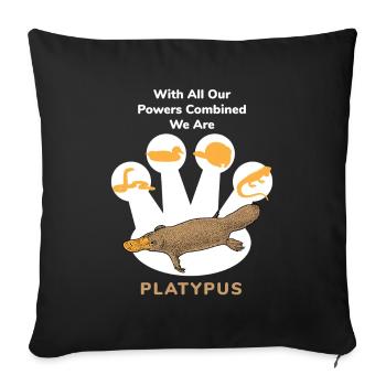 Schnabeltier Power Combined Platypus - Sofa pillowcase 17,3'' x 17,3'' (45 x 45 cm) - black - Front