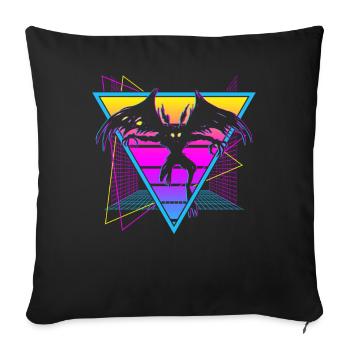 Mothman Crypto Cryptozoologie Rétro - Housse de coussin décorative 45 x 45 cm - noir - Devant