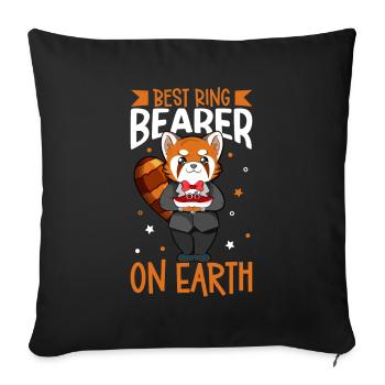 Meilleur porteur d’anneau au monde - Porteur d’anneau - Housse de coussin décorative 45 x 45 cm - noir - Devant