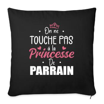 On ne touche pas à la princesse de parrain - Housse de coussin décorative 45 x 45 cm - noir - Devant